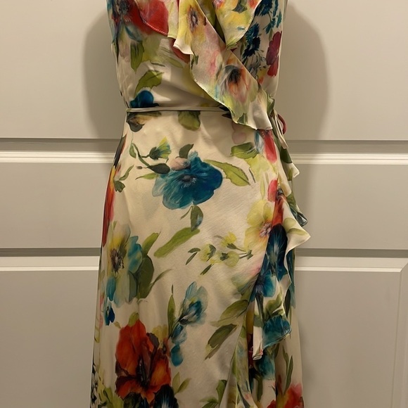 Haute Hippie Ruffle Wrap Dress in Floral Print, NWT - Picture 5 of 16